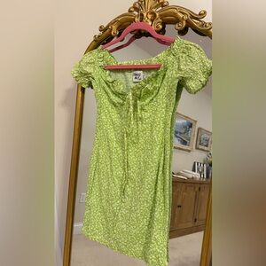 Princess Polly Lime Green Floral Blouse